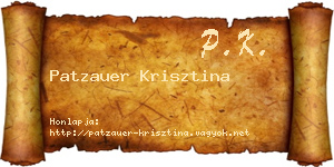 Patzauer Krisztina névjegykártya